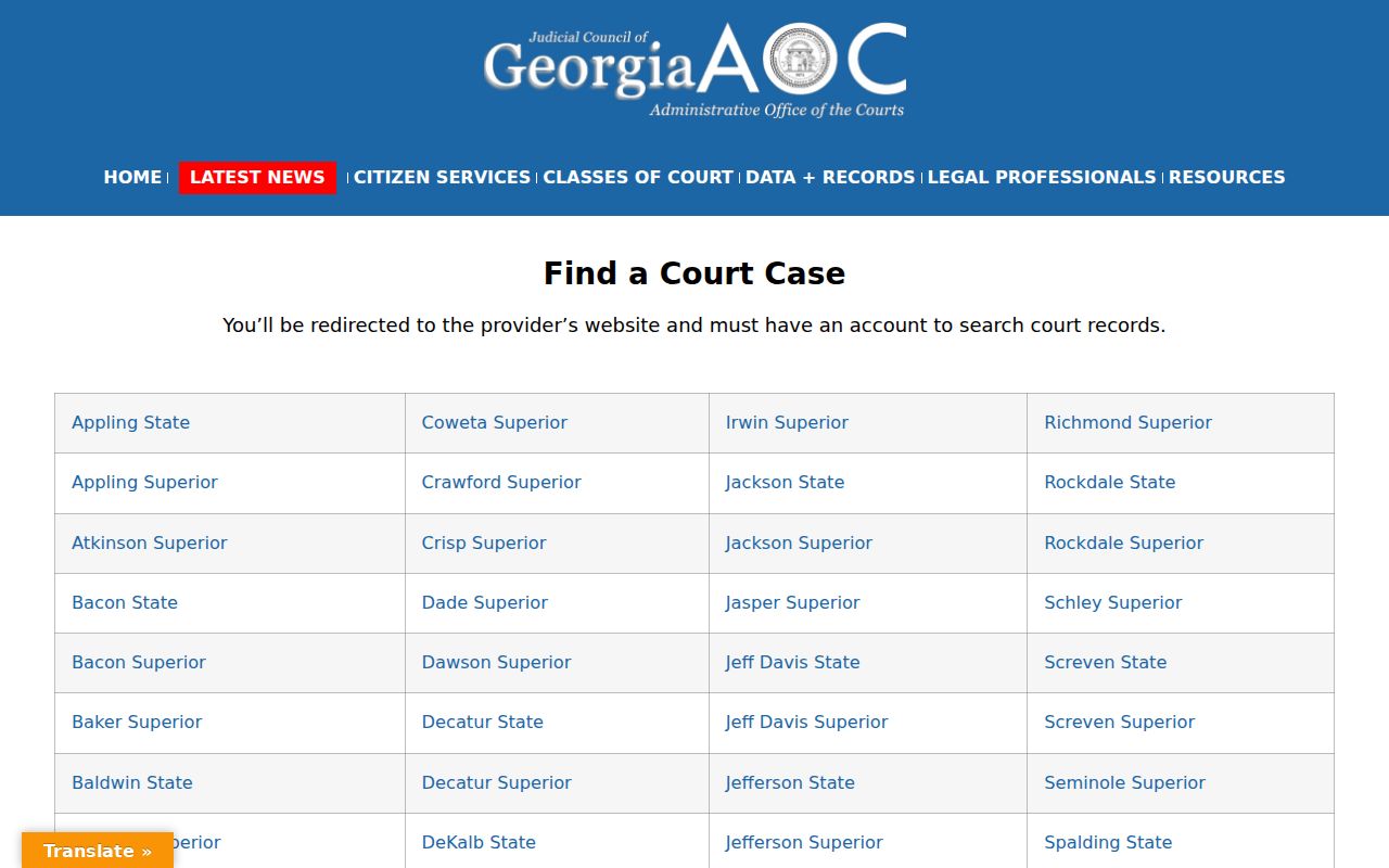 Richmond County people search through Georgia court record access
