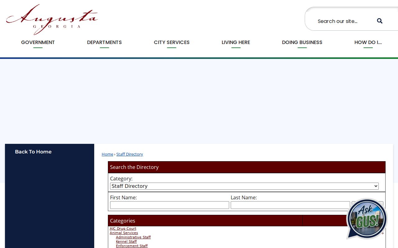 Richmond County people directories Augusta government staff search